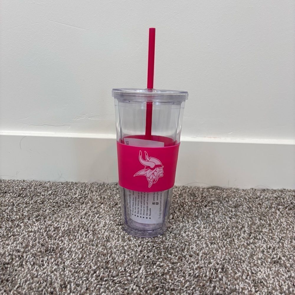 NFL Minnesota Vikings 22oz Pink Tumbler NEW